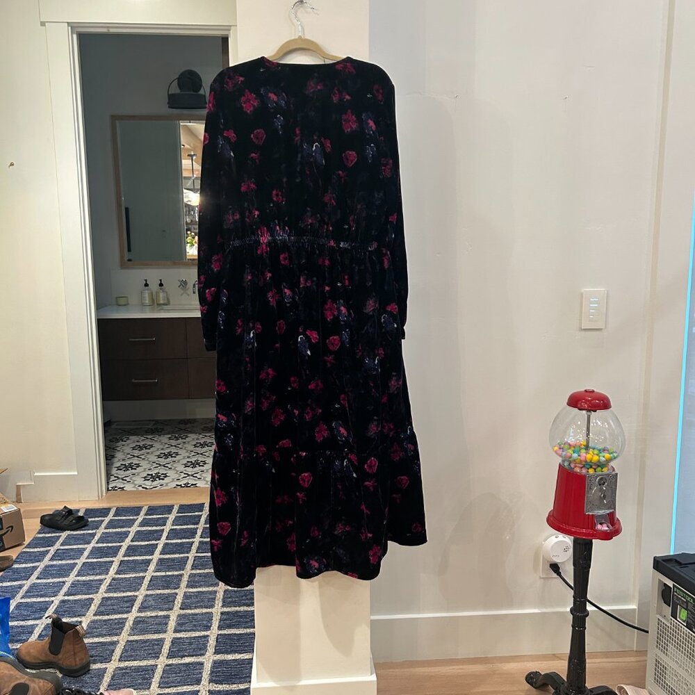 Lane Bryant Velour Faux Wrap Midi Dress Size 16 - Picture 4 of 5